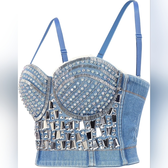 NWT Gooho rhinestone Bustier - Picture 2 of 9